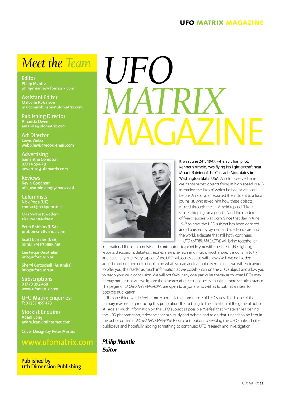 UFO Matrix Preview Pages