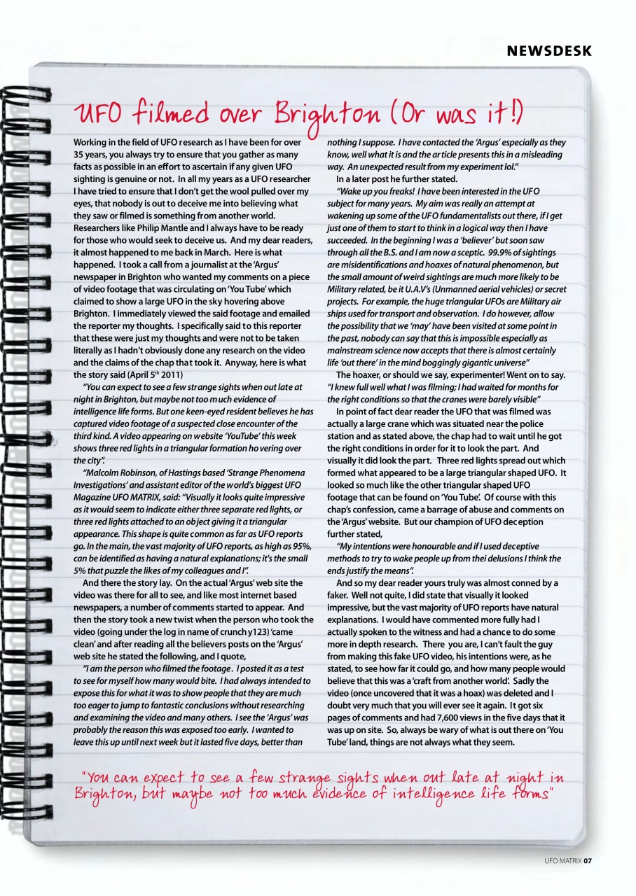 UFO Matrix Preview Pages