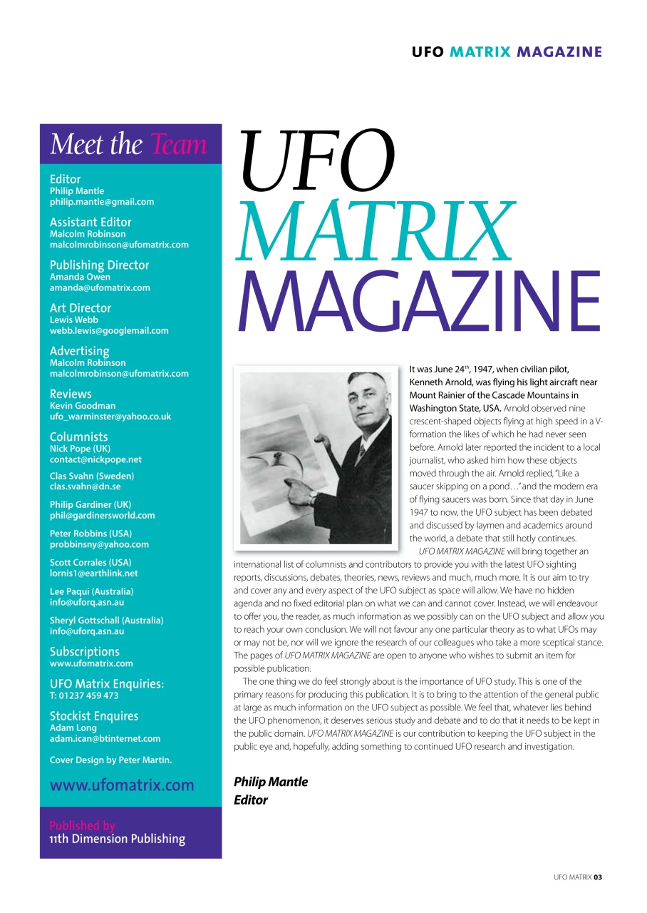 UFO Matrix Preview Pages