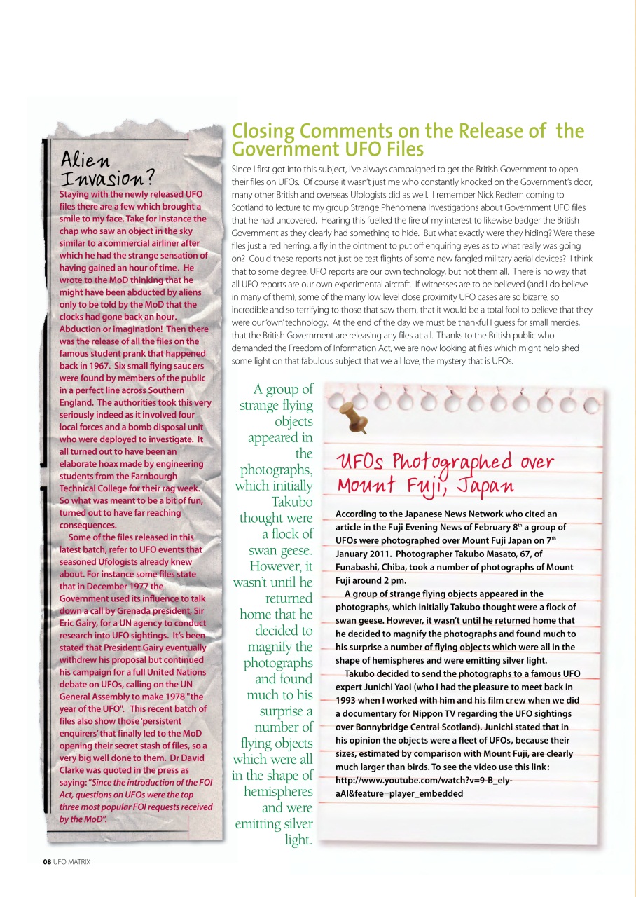 UFO Matrix Preview Pages