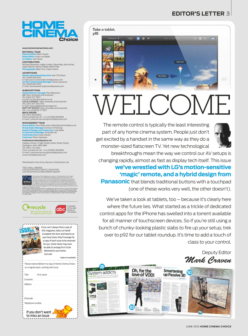 Home Cinema Choice Preview Pages