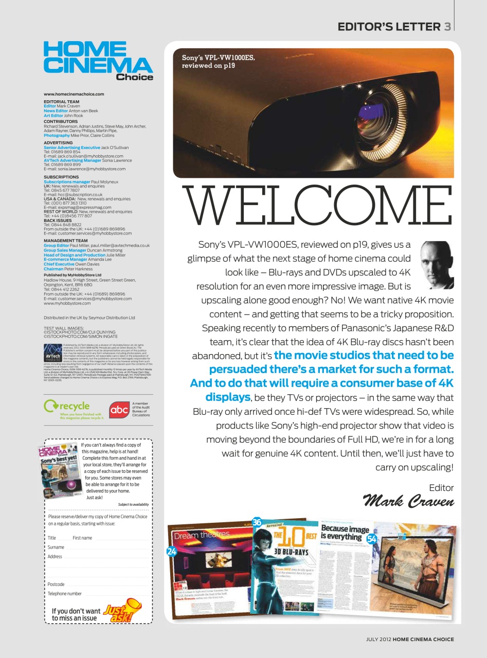 Home Cinema Choice Preview Pages