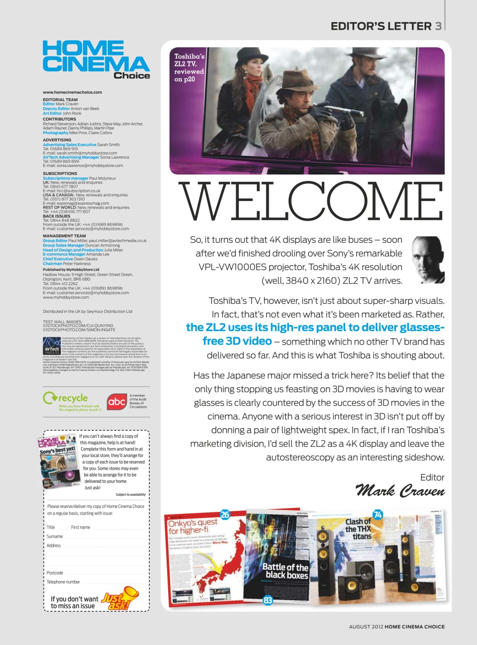 Home Cinema Choice Preview Pages