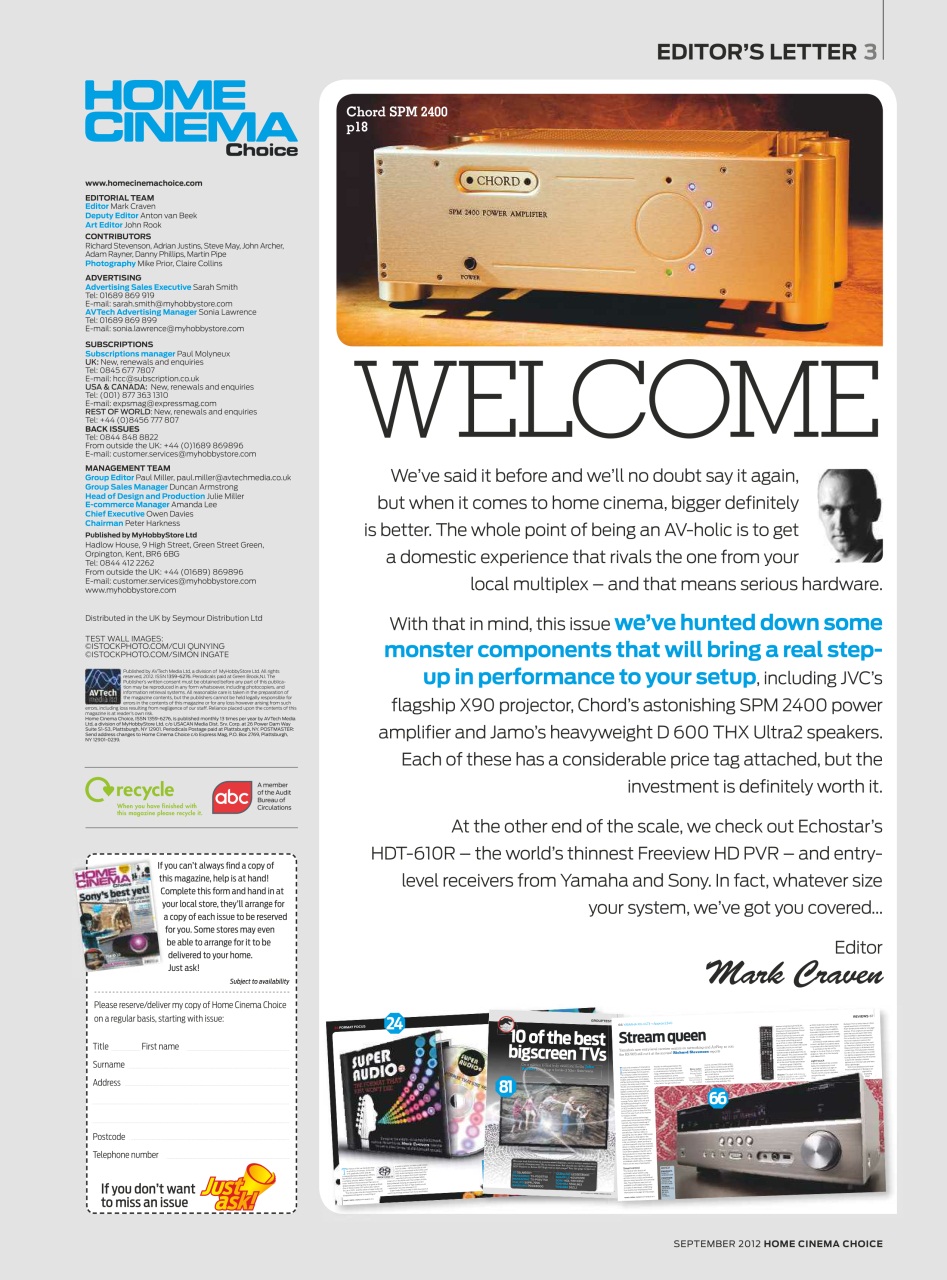Home Cinema Choice Preview Pages