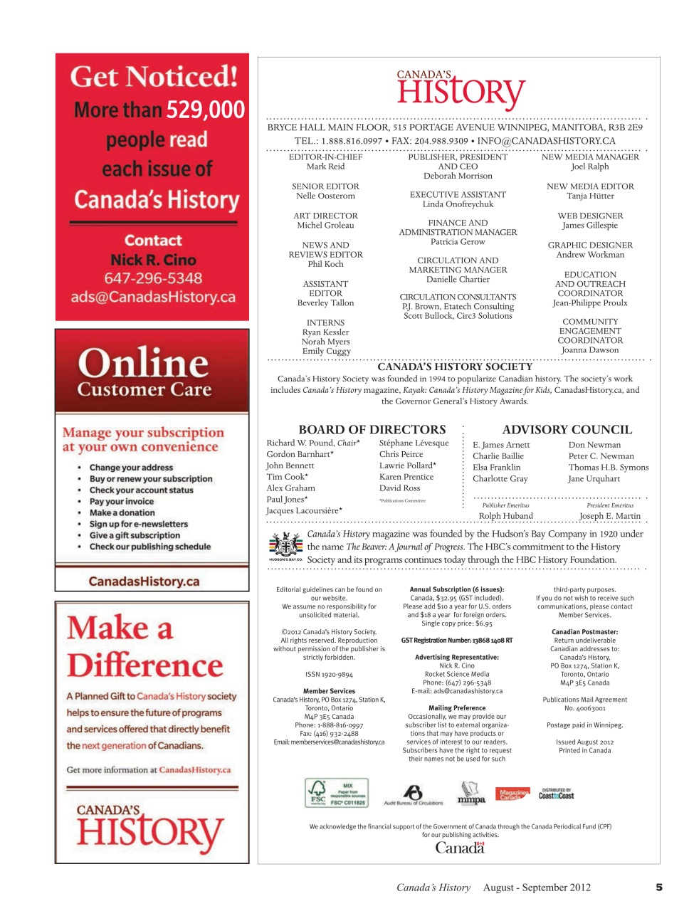 Canada's History Preview Pages