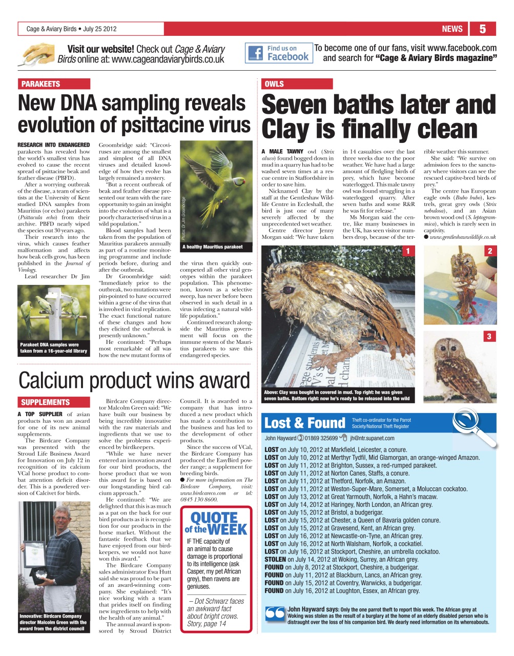 Cage & Aviary Birds Preview Pages