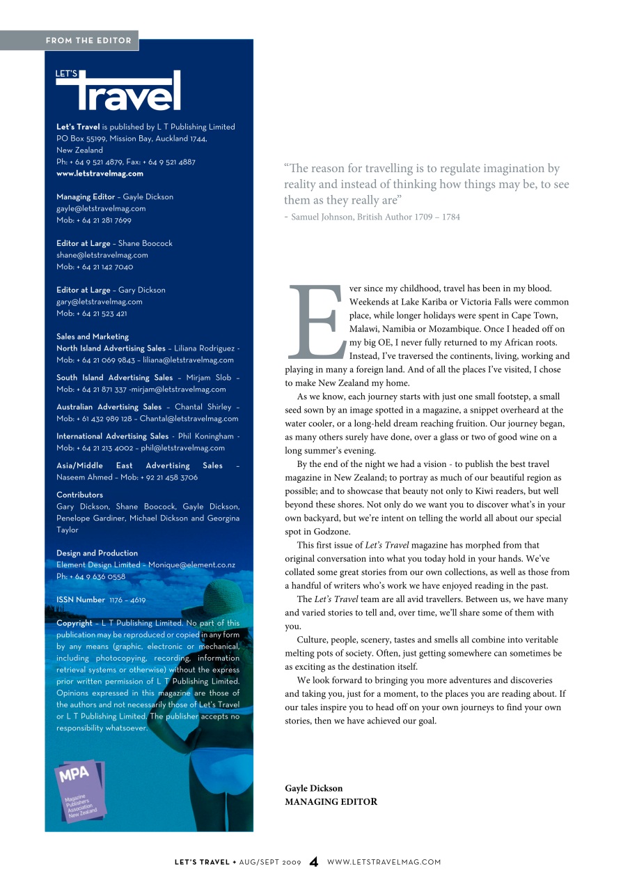 Let’s Travel Preview Pages