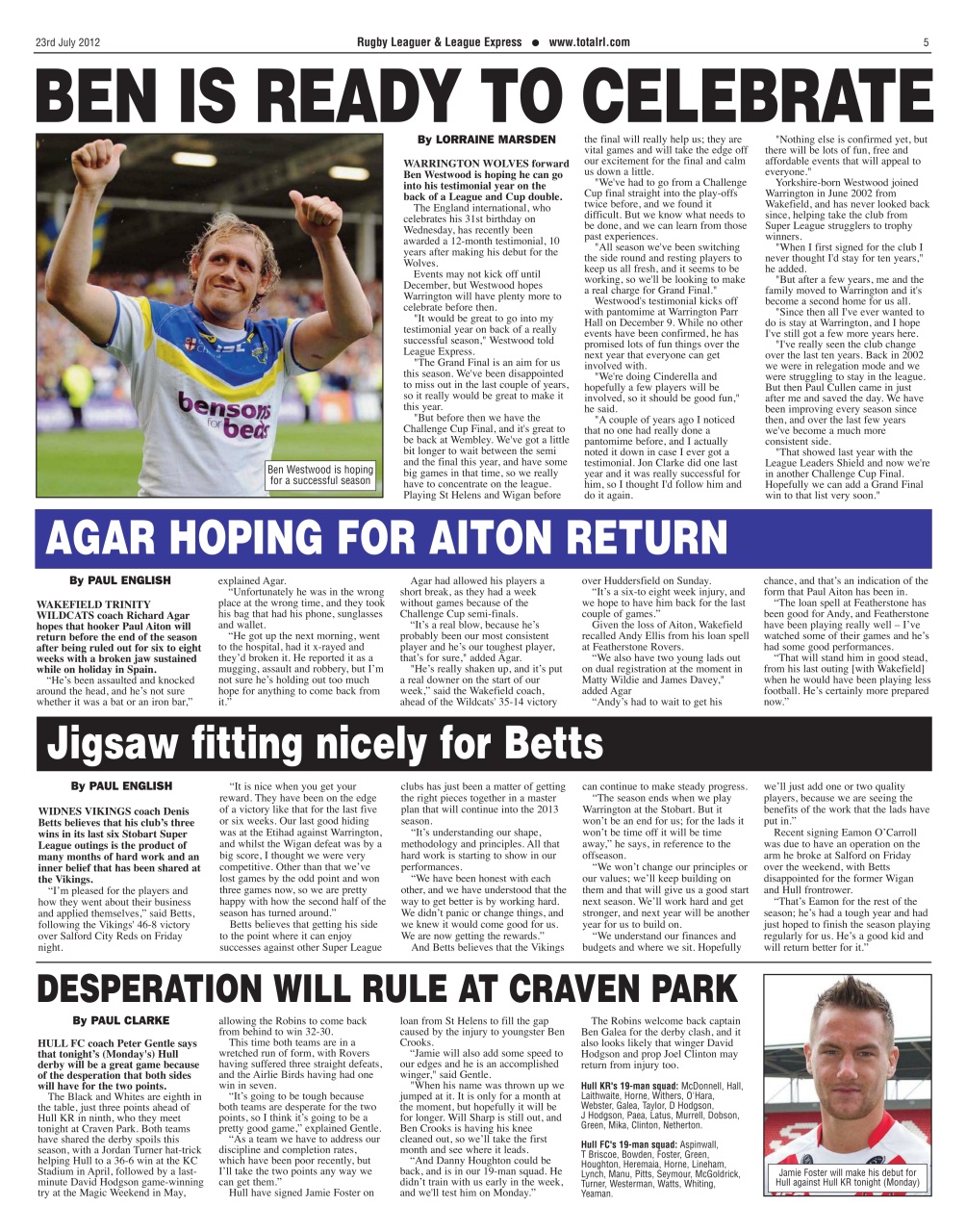 League Express Preview Pages