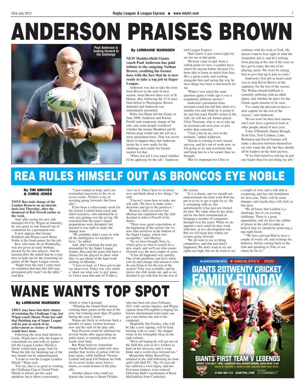 League Express Preview Pages