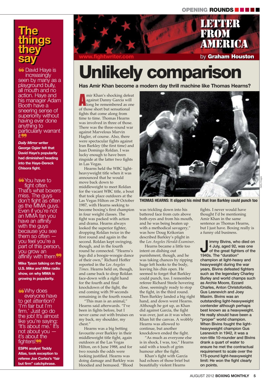 Boxing Monthly Preview Pages