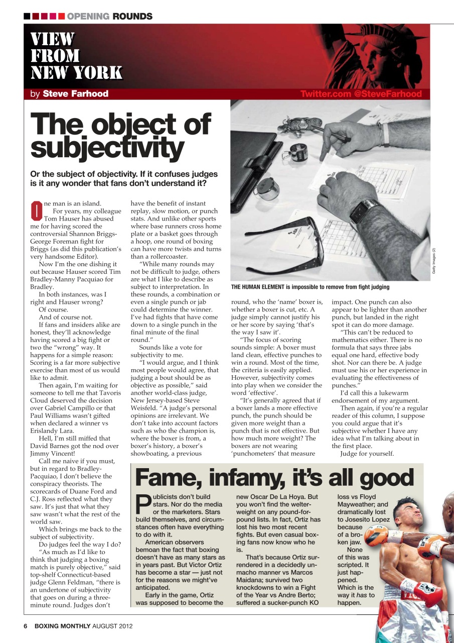 Boxing Monthly Preview Pages