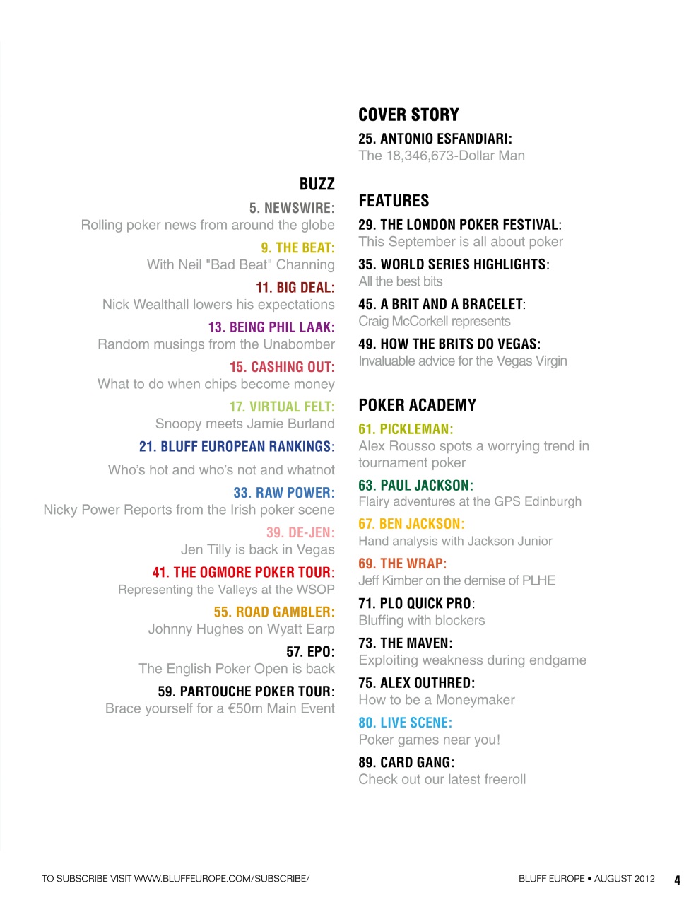 Bluff Europe Preview Pages
