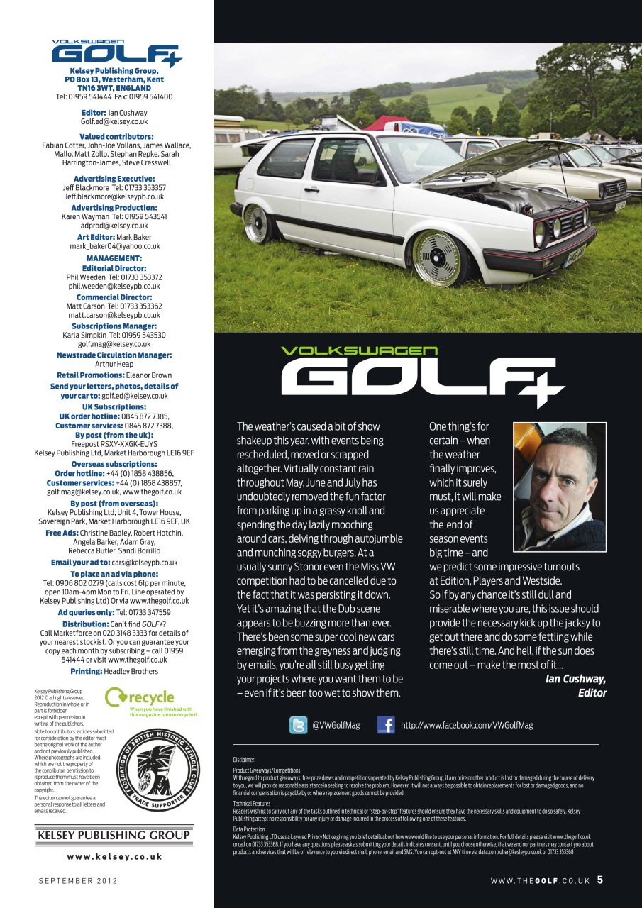 Volkswagen Golf + Preview Pages