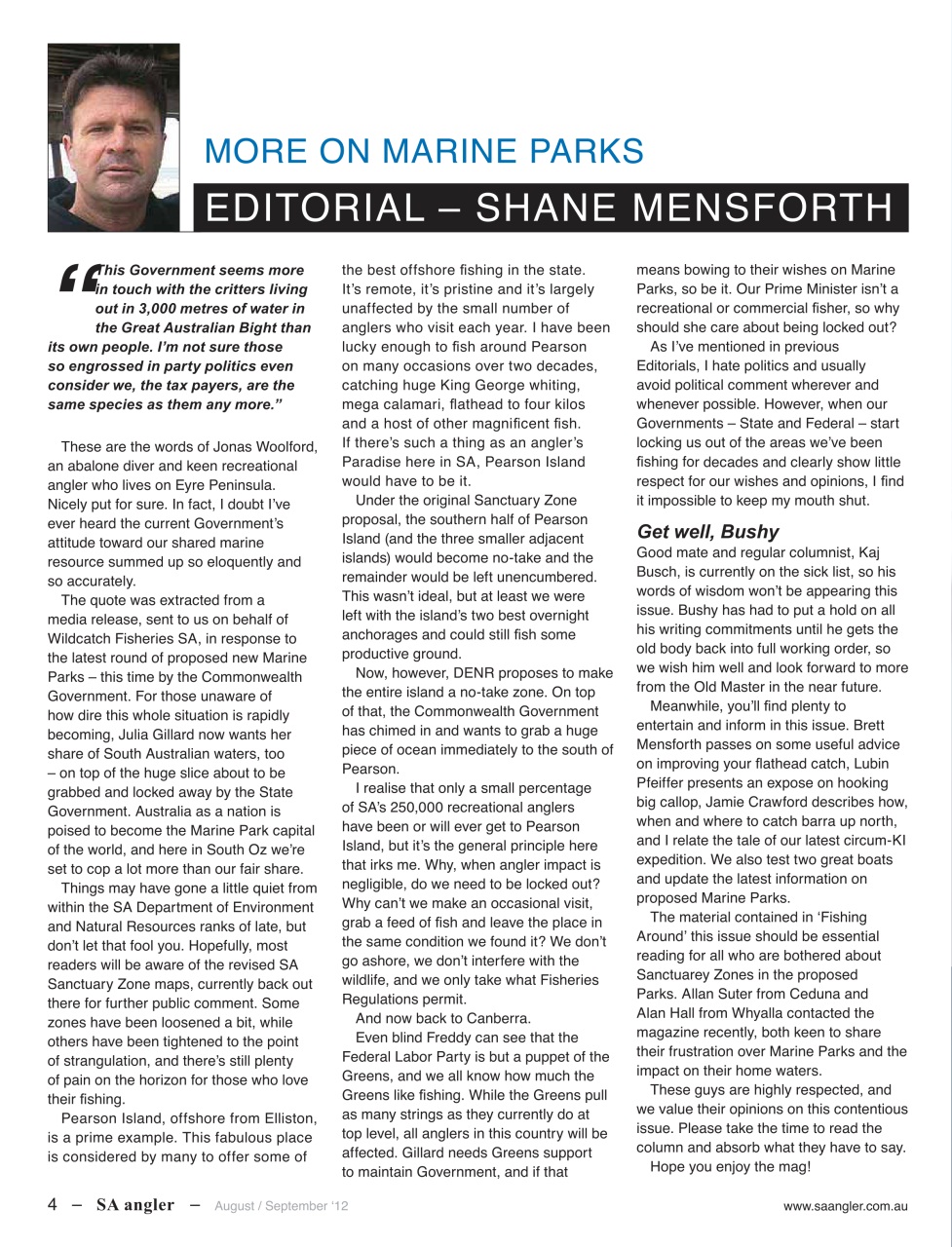 South Australian Angler Preview Pages