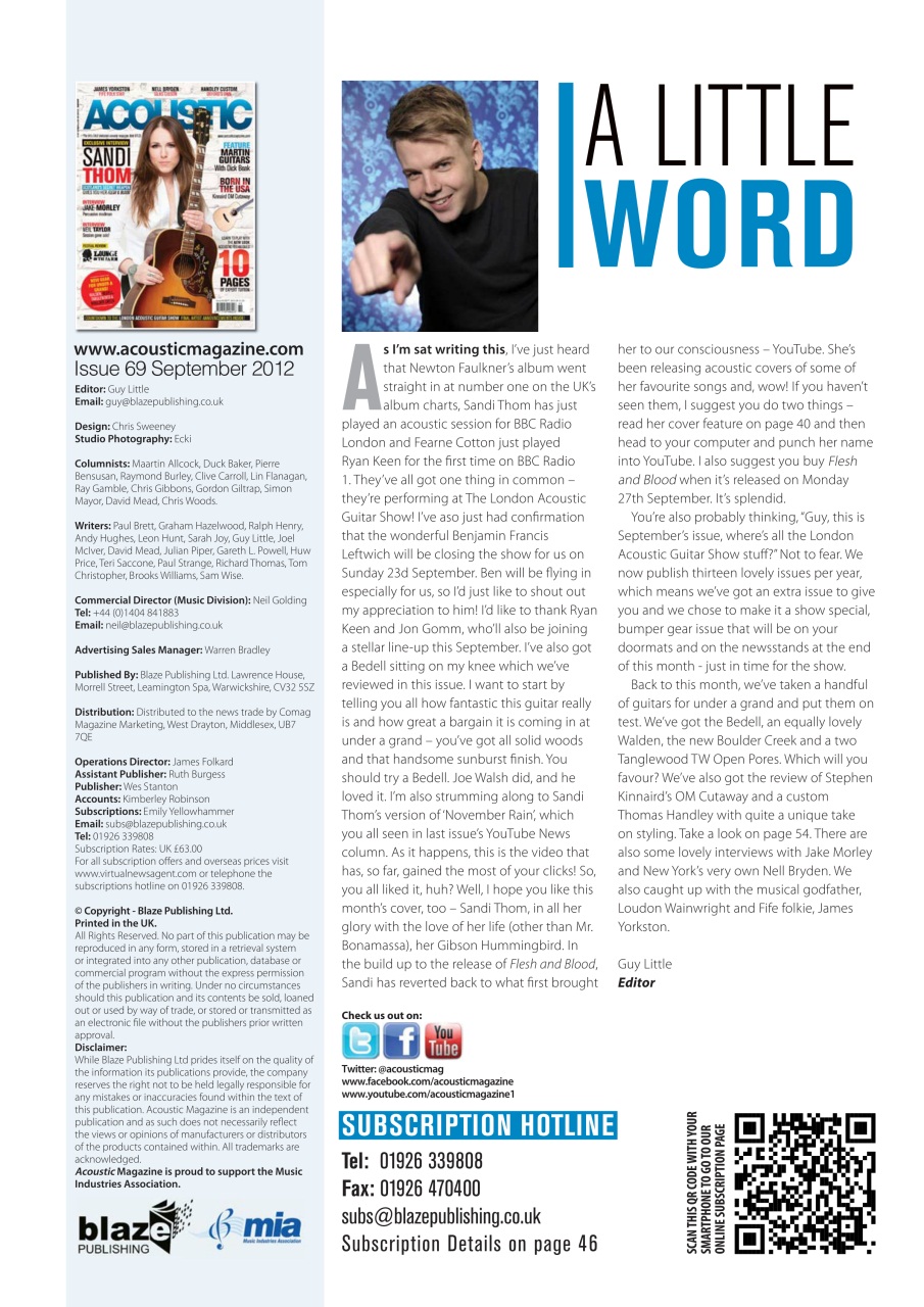 Acoustic Preview Pages