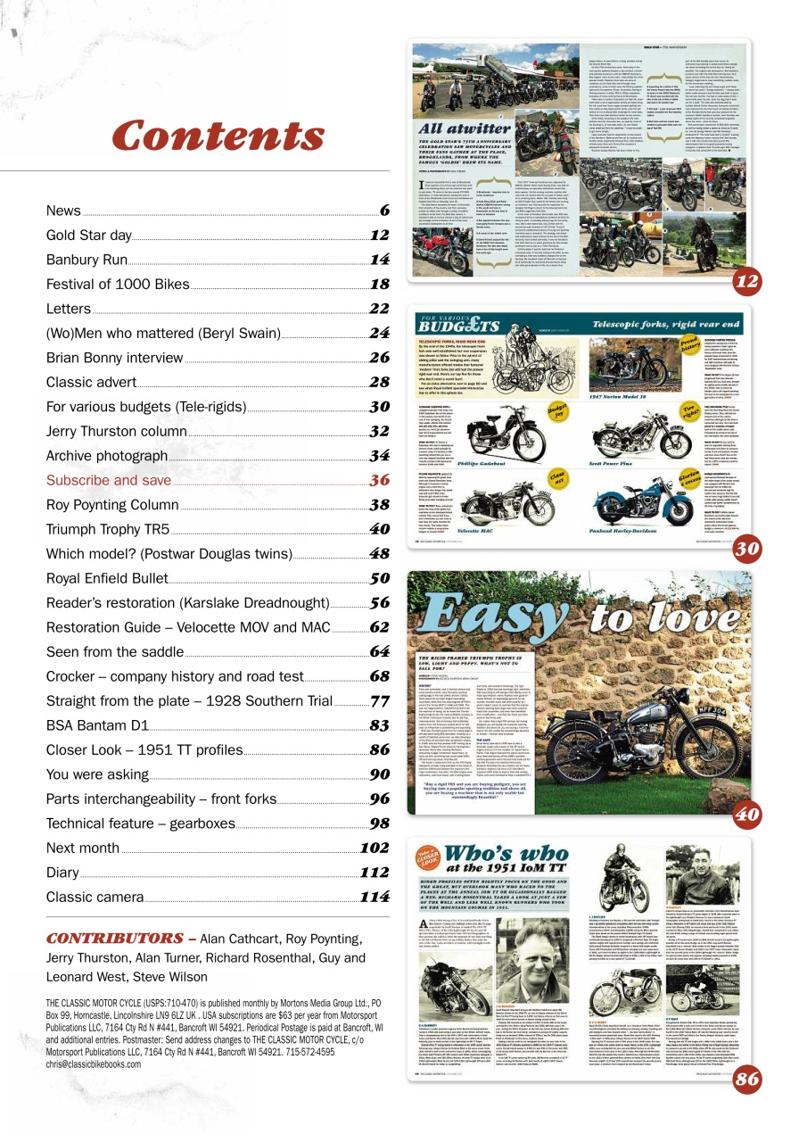 The Classic MotorCycle Preview Pages