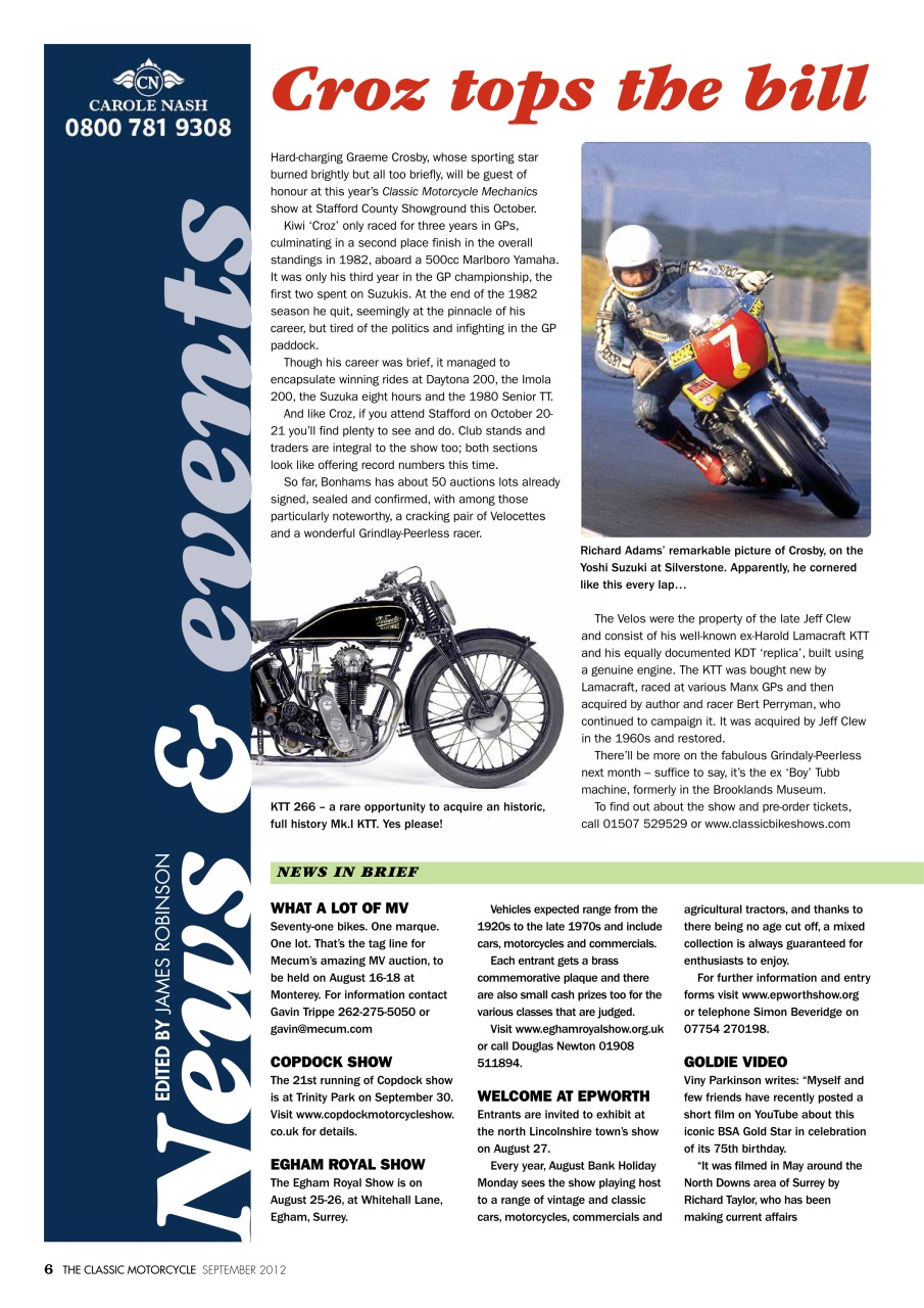 The Classic MotorCycle Preview Pages