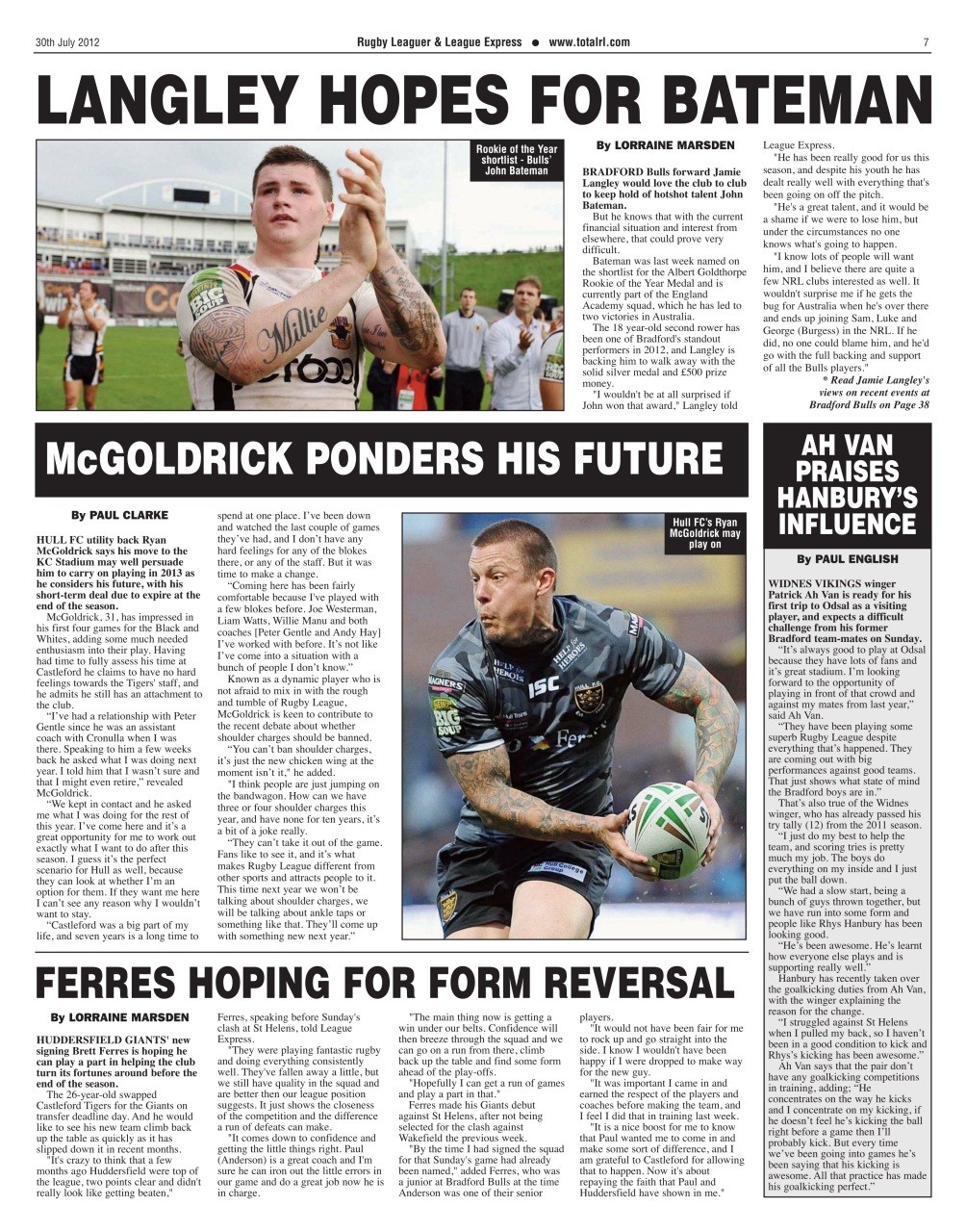 League Express Preview Pages