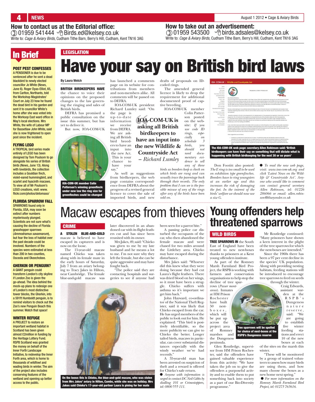 Cage & Aviary Birds Preview Pages
