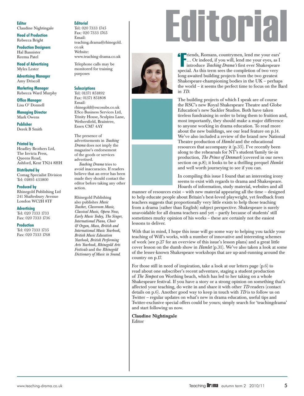 Drama and Theatre Preview Pages