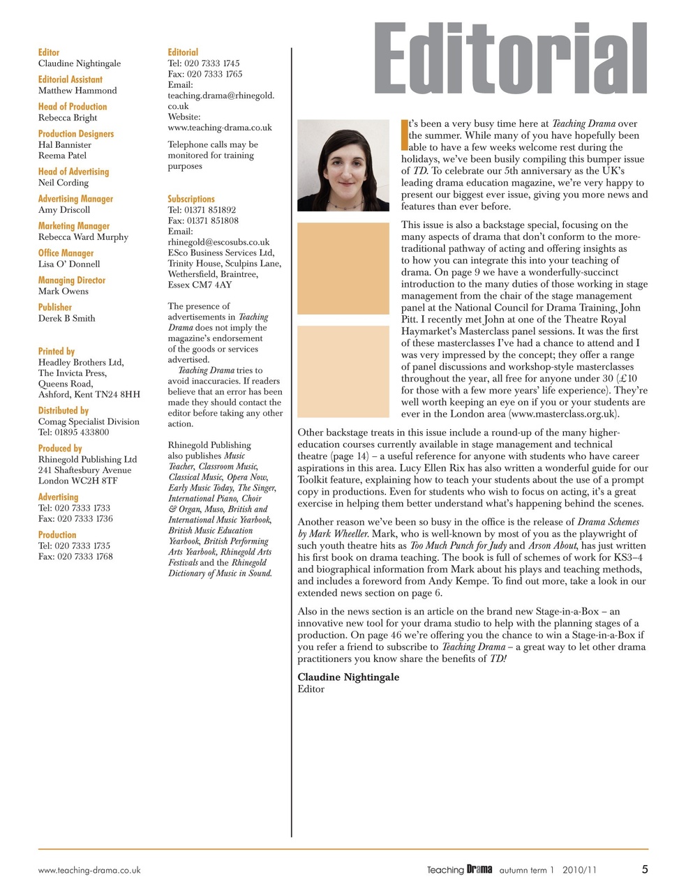 Drama and Theatre Preview Pages