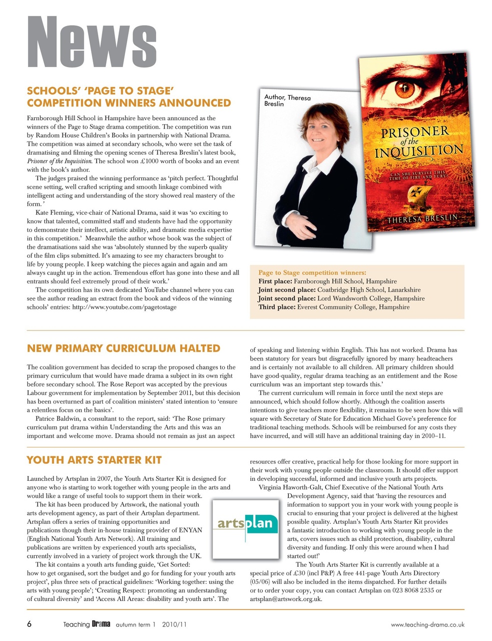 Drama and Theatre Preview Pages