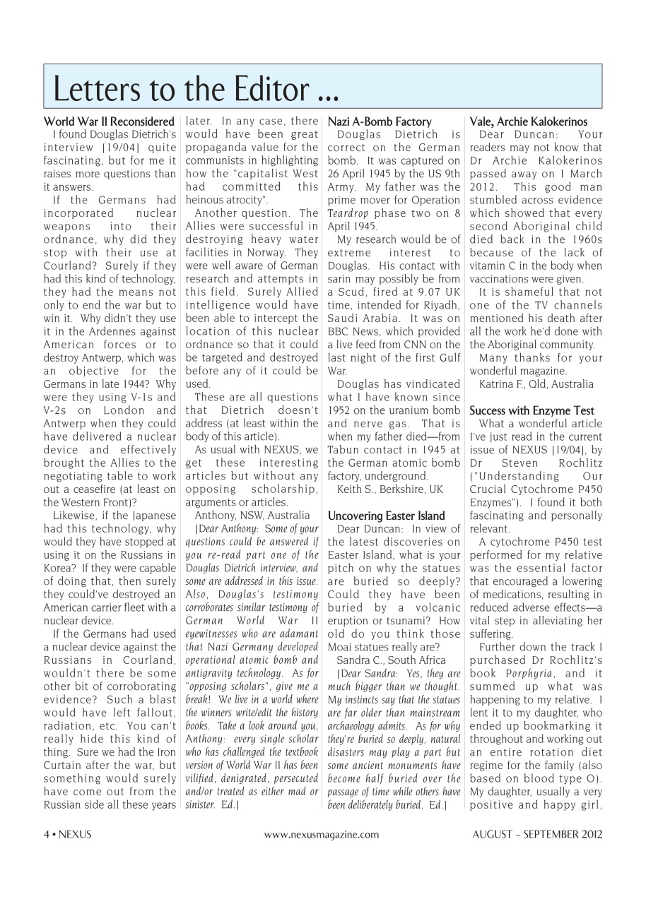 Nexus Magazine Preview Pages