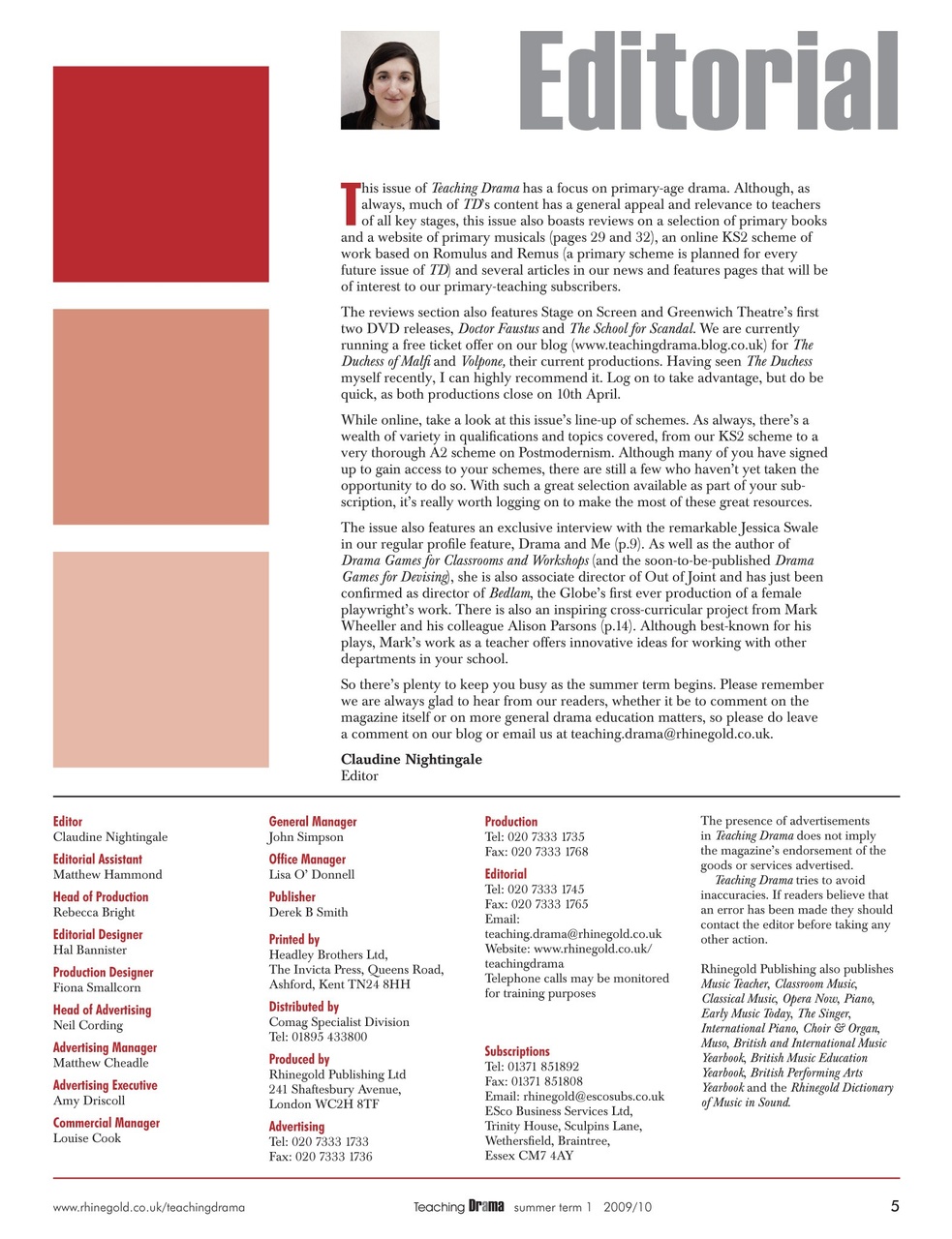 Drama and Theatre Preview Pages