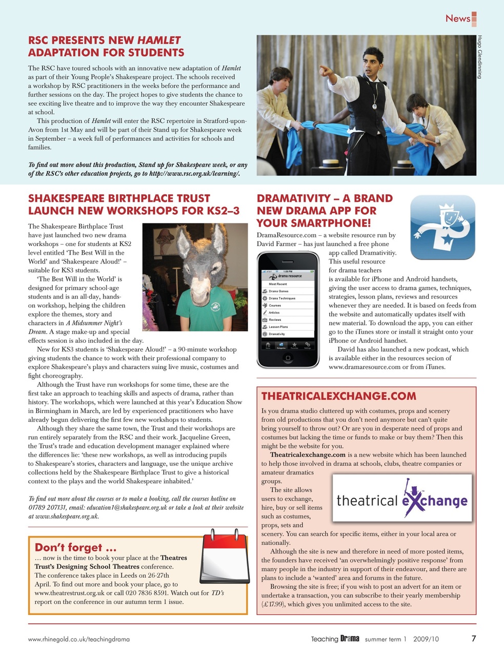 Drama and Theatre Preview Pages