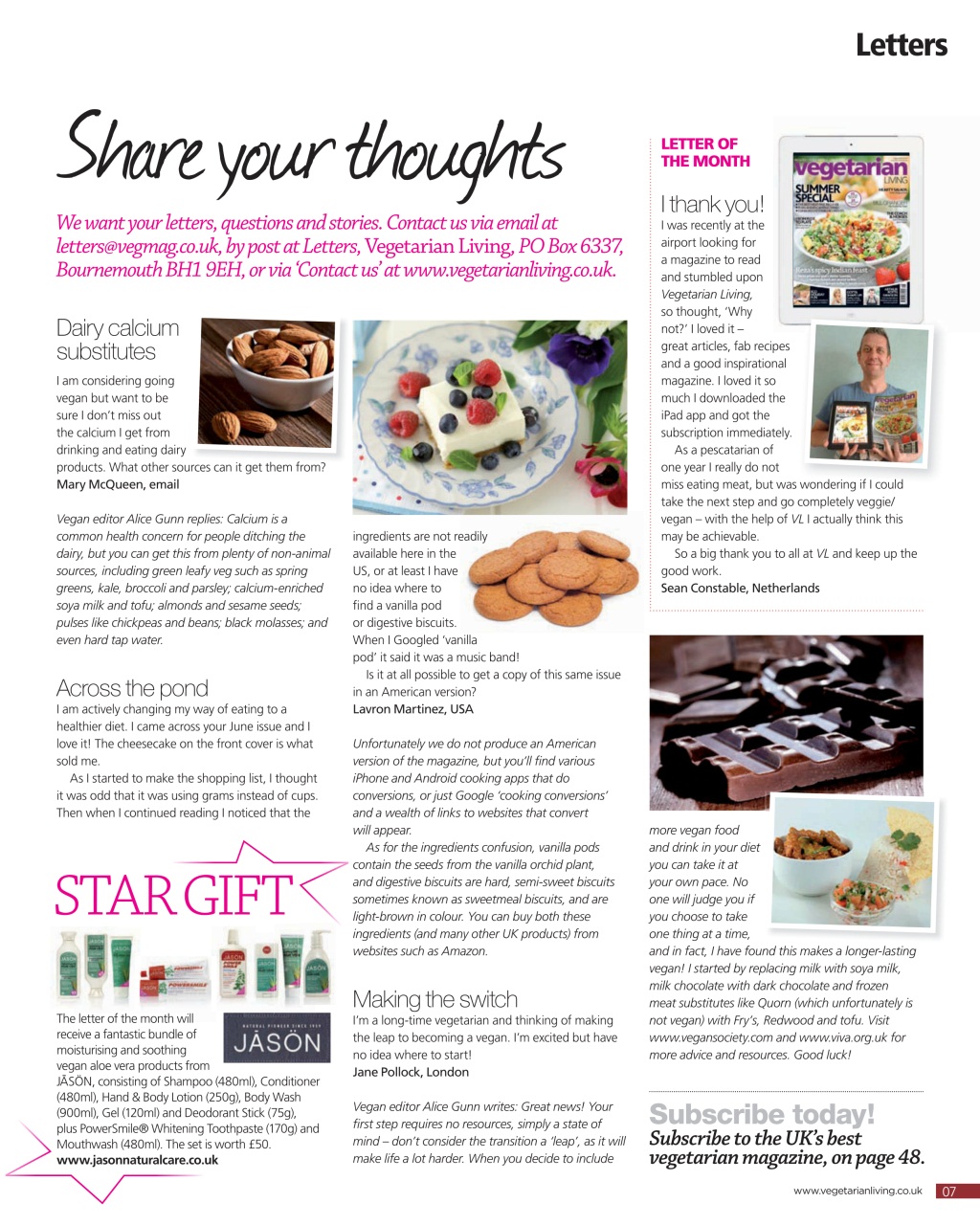 Vegetarian Living Preview Pages