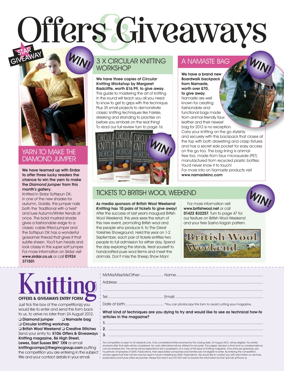 Knitting Preview Pages