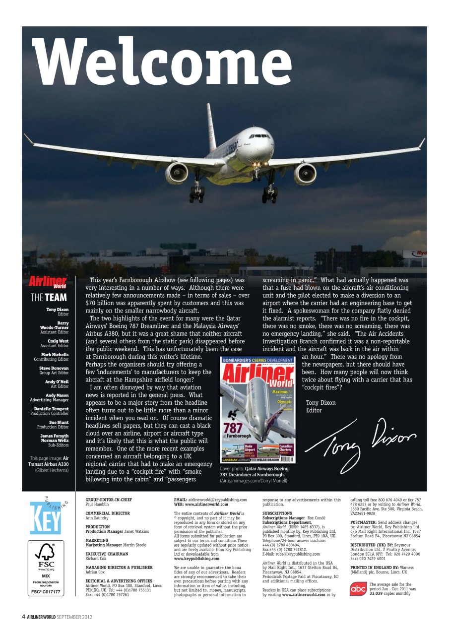 Airliner World Preview Pages