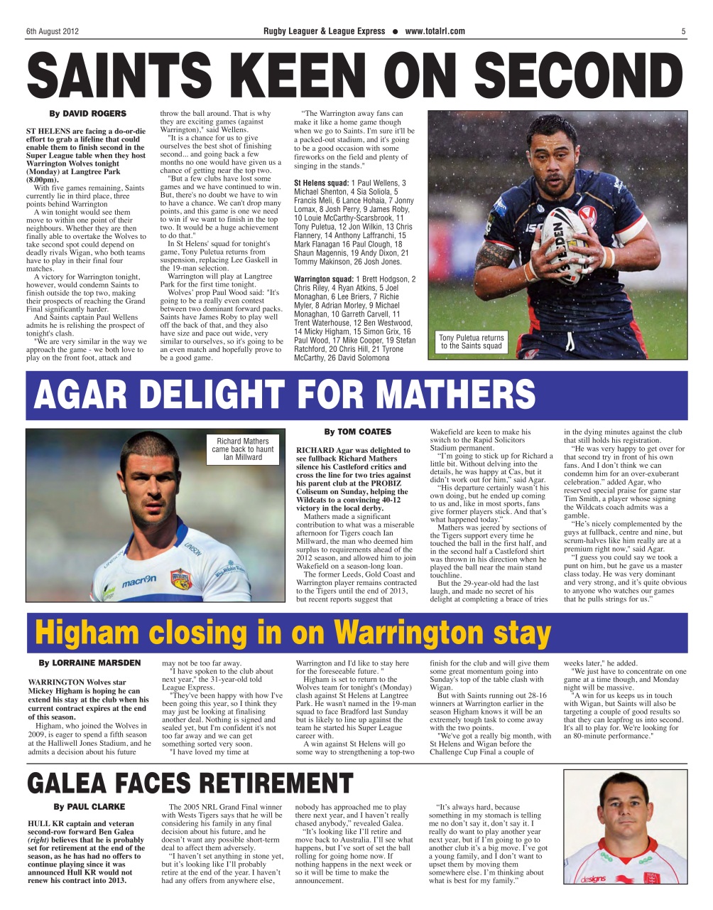 League Express Preview Pages