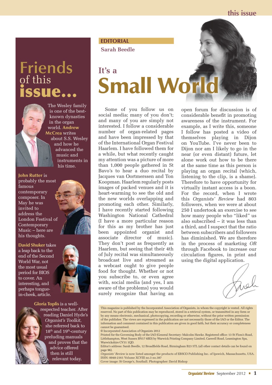 Organists' Review Preview Pages