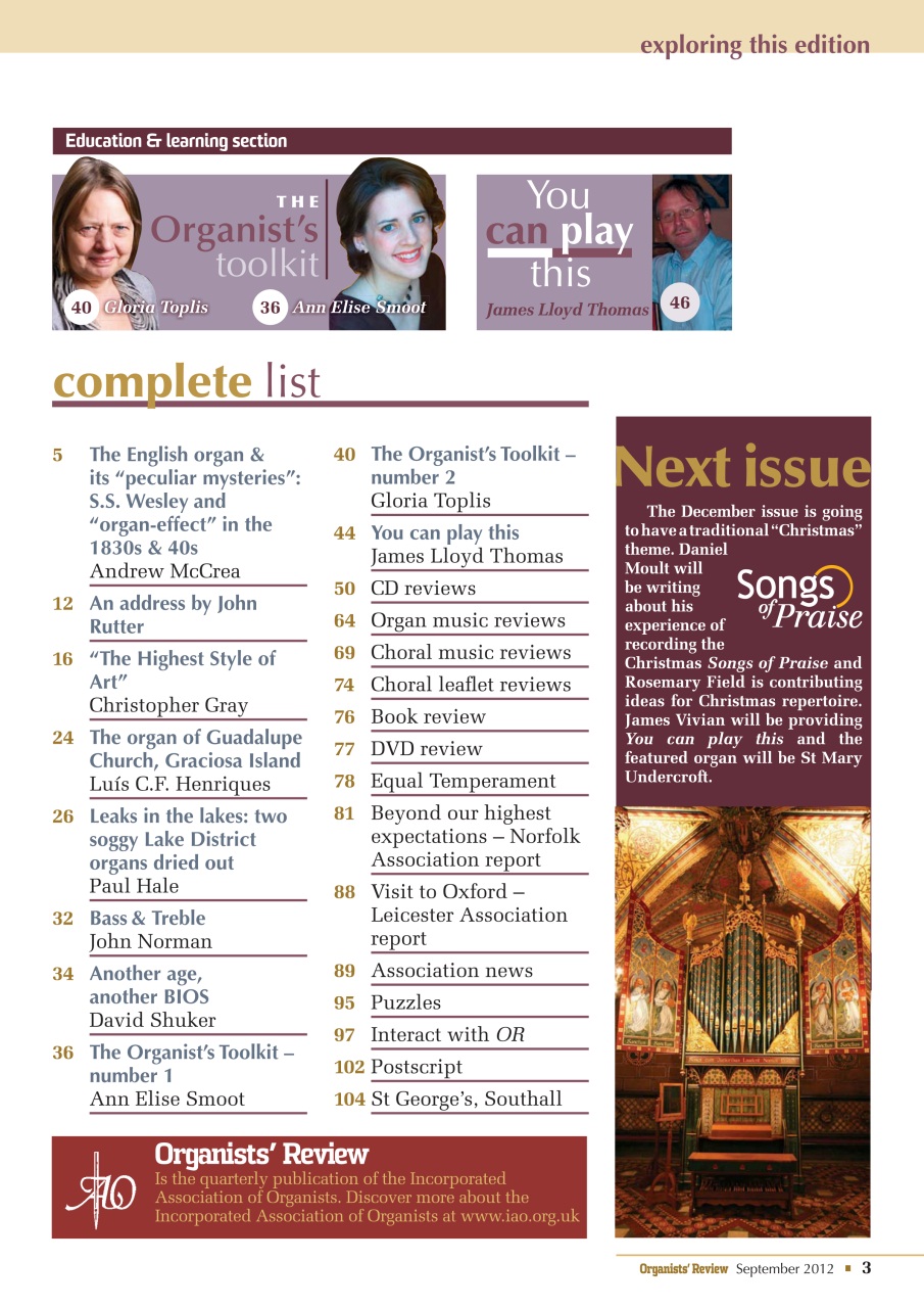 Organists' Review Preview Pages