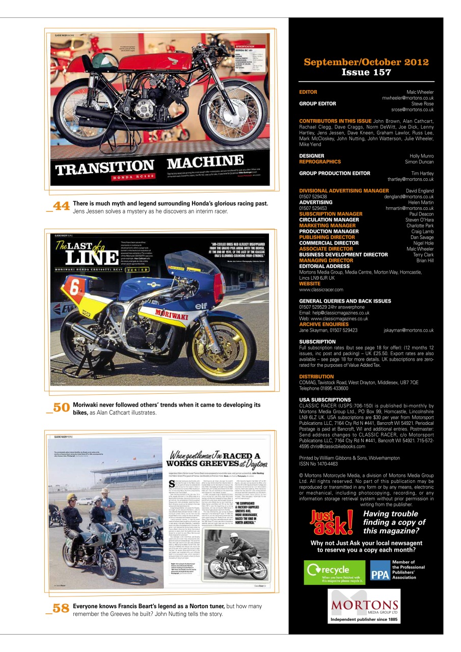 Classic Racer Preview Pages