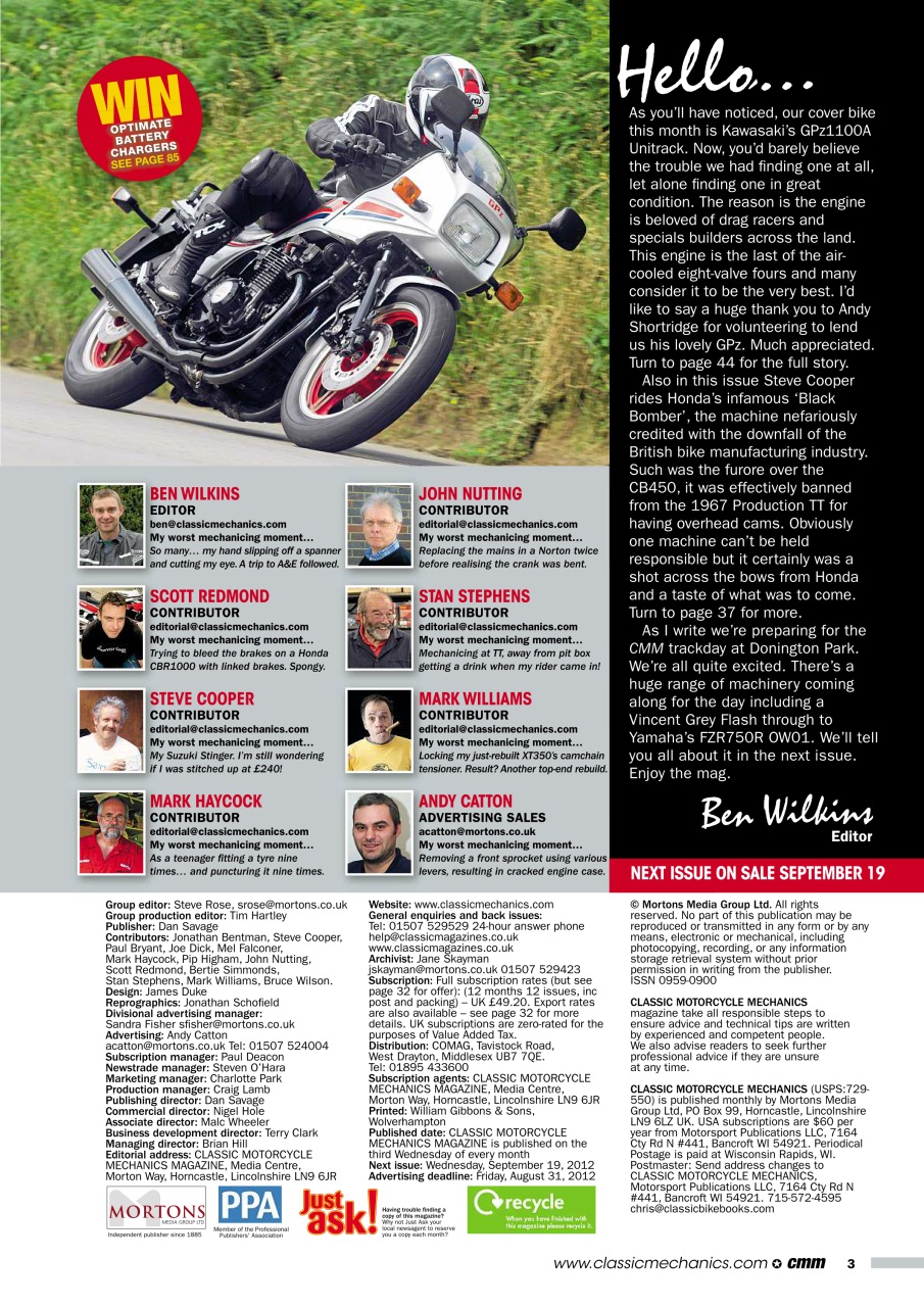 Classic Motorcycle Mechanics Preview Pages