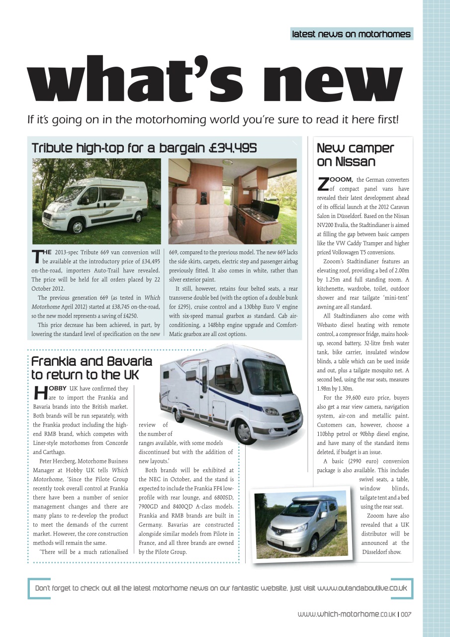 What Motorhome magazine Preview Pages