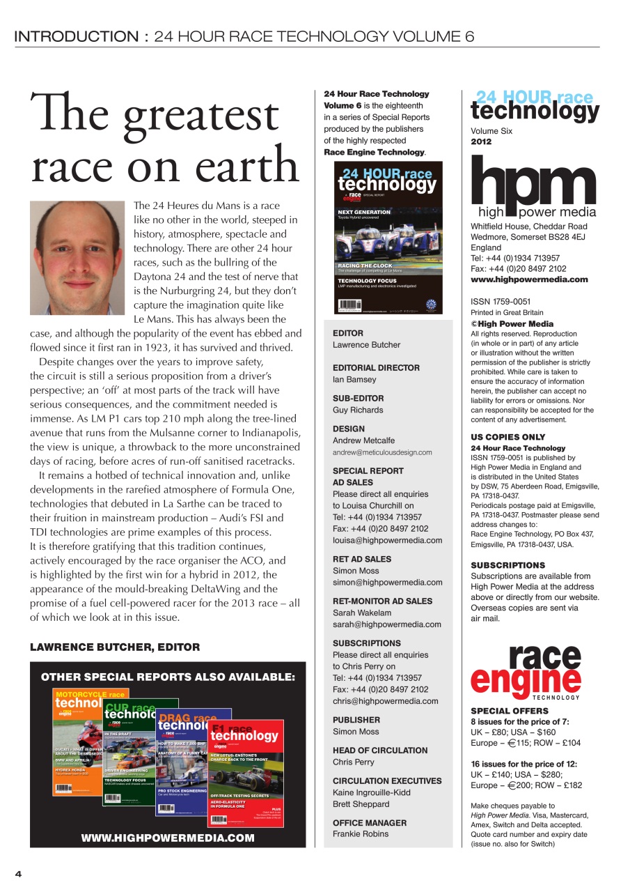 24 HOUR Race Technology Preview Pages