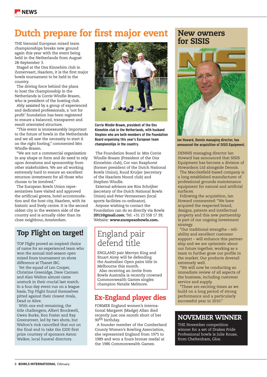 Bowls International Preview Pages