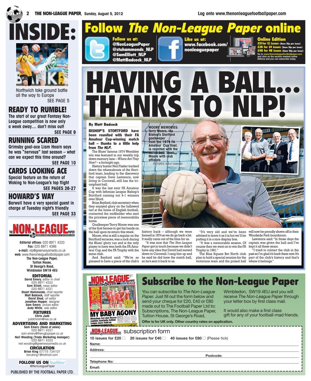 The Non-League Football Paper Preview Pages