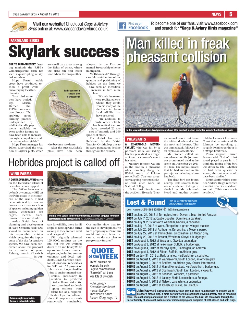 Cage & Aviary Birds Preview Pages