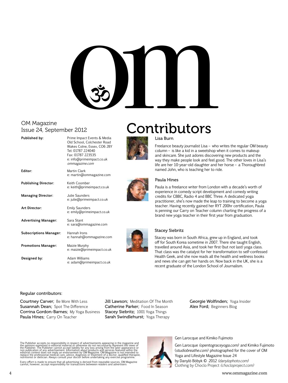 OM Yoga Magazine Preview Pages