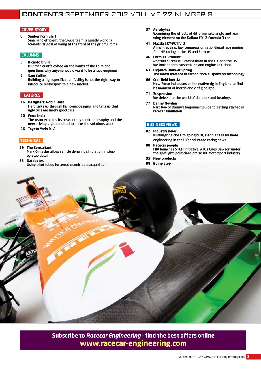 Racecar Engineering Preview Pages