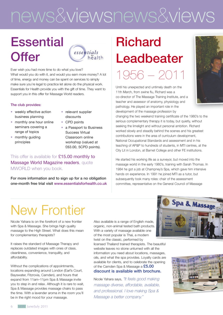 Massage World Preview Pages