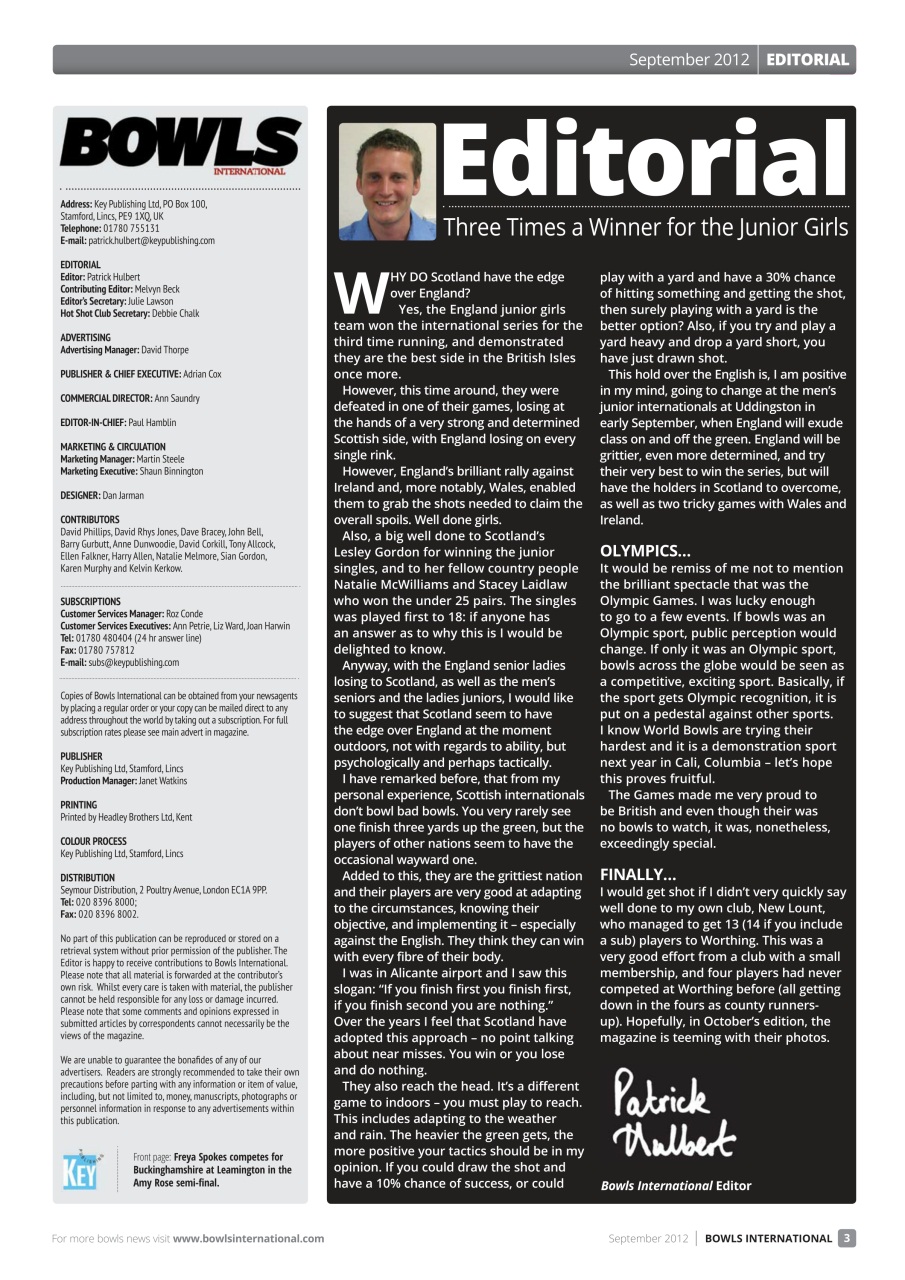 Bowls International Preview Pages