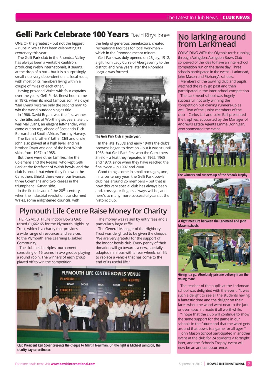 Bowls International Preview Pages