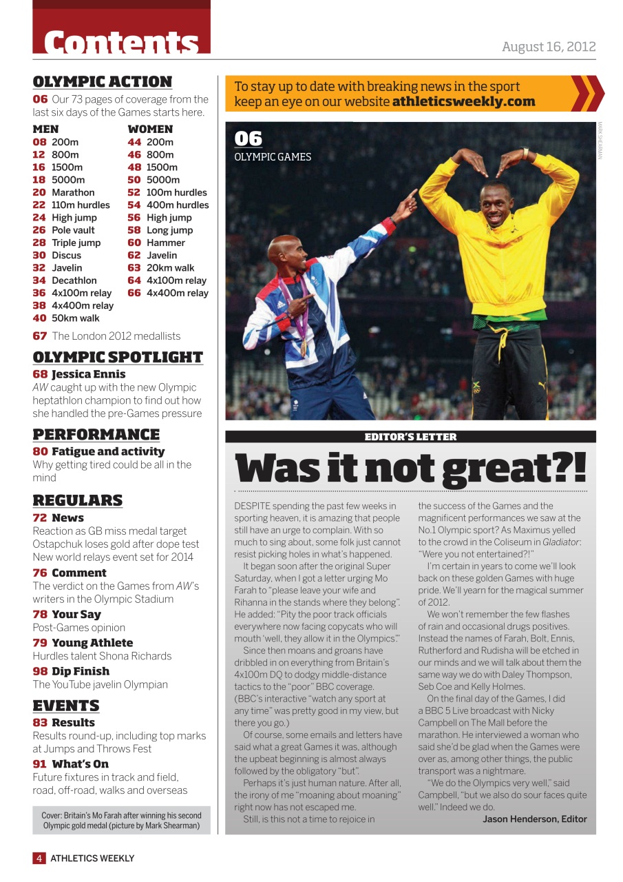 AW – Athletics Weekly Magazine Preview Pages