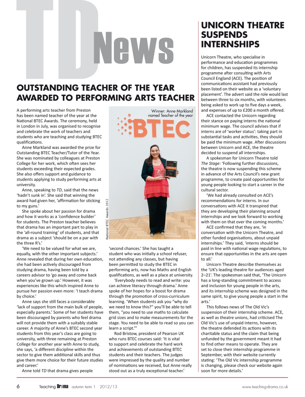 Drama and Theatre Preview Pages