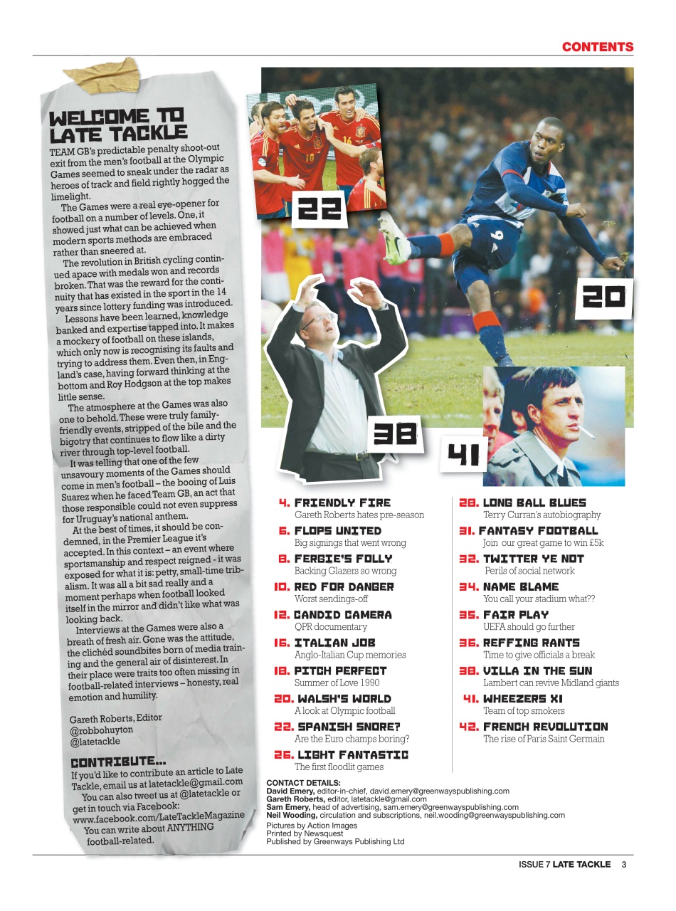 Late Tackle Football Magazine Preview Pages